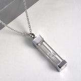 Stainless Steel Glass Container Memorial Necklace Ashes Holder Keepsake