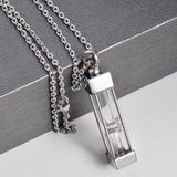 Stainless Steel Glass Container Memorial Necklace Ashes Holder Keepsake