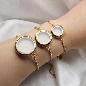 Stainless Steel Glass Locket Bracelet 30mm Living Memory Locket Bracelet