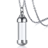 Stainless Steel Glass Container Vial Urn Pendant Necklace