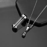 Stainless Steel Glass Container Vial Urn Pendant Necklace