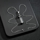 Stainless Steel Glass Container Vial Urn Pendant Necklace
