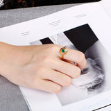 Silver Stainless Steel Glass Stone Ring for Women