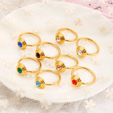 Silver Stainless Steel Glass Stone Ring for Women