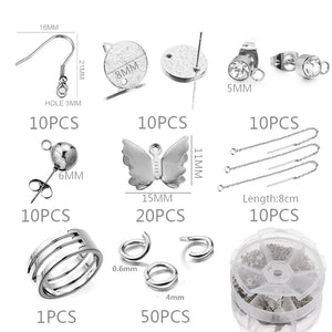 Stainless Steel Butterfly Earring Sets Jewelry Making Kit