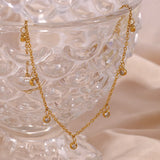 Stainless Steel Anklet with Zircon Chain Bijoux