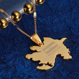 Azerbaijan Map Pendant Necklace - Stainless Steel Azerbaycan