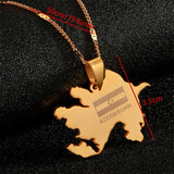 Azerbaijan Map Pendant Necklace - Stainless Steel Azerbaycan