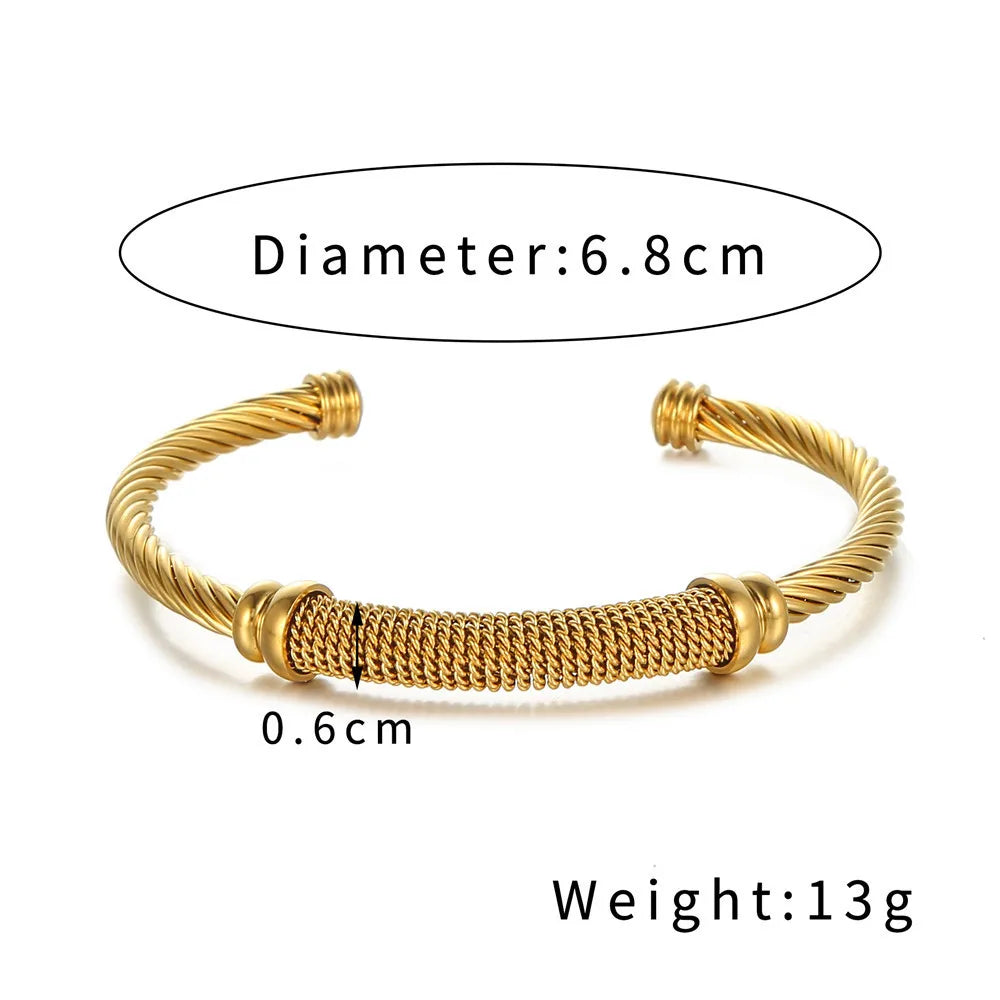 Stainless Steel Bangle Bracelets Stylish Mesh Bangle for Women Men
