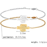 Stainless Steel Cactus Charm Bracelet for Women Girls