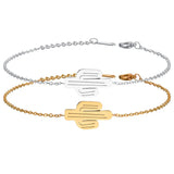 Stainless Steel Cactus Charm Bracelet for Women Girls