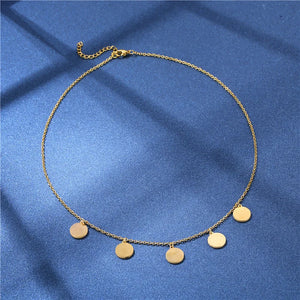 Stainless Steel Chains Choker Collares Pendant Necklace for Women