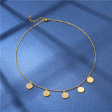 Stainless Steel Chains Choker Collares Pendant Necklace for Women