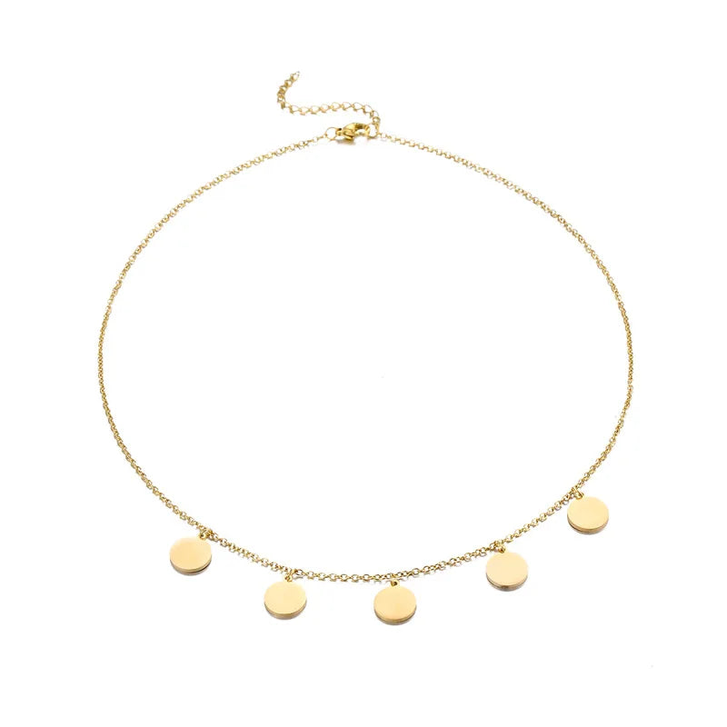 Stainless Steel Chains Choker Collares Pendant Necklace for Women