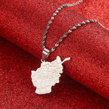 Stainless Steel Afghan Cities Afghanistan Map Pendants Necklaces for Women Men