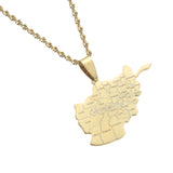Stainless Steel Afghan Cities Afghanistan Map Pendants Necklaces for Women Men