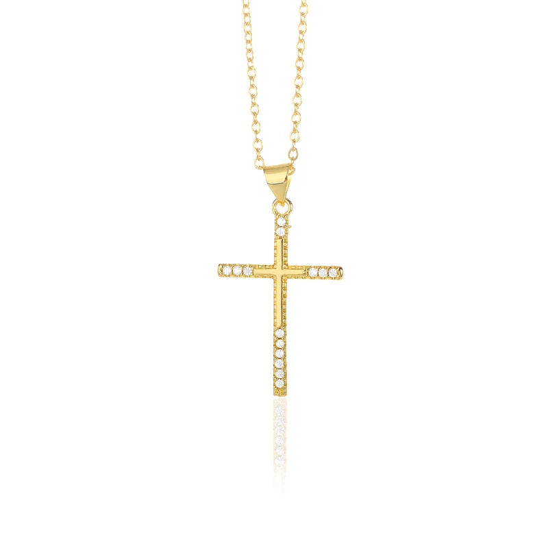 Stainless Steel Cross Chain Necklace Men Women Jesus Christ Cross Pendant