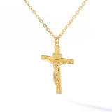 Stainless Steel Cross Chain Necklace Men Women Jesus Christ Cross Pendant