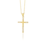 Stainless Steel Cross Chain Necklace Men Women Jesus Christ Cross Pendant