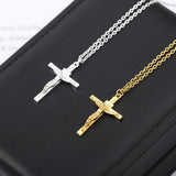 Stainless Steel Cross Chain Necklace Men Women Jesus Christ Cross Pendant