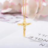 Stainless Steel Cross Chain Necklace Men Women Jesus Christ Cross Pendant