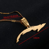Stainless Steel Cuba Map Necklace for Women