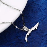 Stainless Steel Cuba Map Necklace for Women