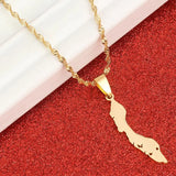 Stainless Steel Curacao Islands Map Pendant Necklace