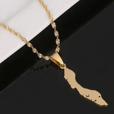 Stainless Steel Curacao Islands Map Pendant Necklace