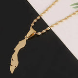 Stainless Steel Curacao Islands Map Pendant Necklace