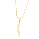 Stainless Steel Curacao Islands Map Pendant Necklace