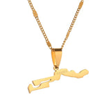 Stainless Steel Gambia Map Flag Pendants Necklace