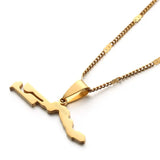 Stainless Steel Gambia Map Flag Pendants Necklace
