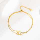 Stainless Steel Heart LOVE Snake Chain Anklet for Women