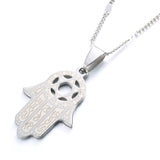 Stainless Steel Hexagram Magen David Pendant Necklace