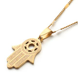 Stainless Steel Hexagram Magen David Pendant Necklace