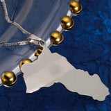 Stainless Steel Kurdistan Map Pendant Necklaces Kurdish Flag Map Chain Jewelry
