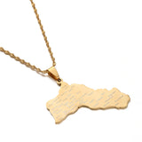 Stainless Steel Kurdistan Pendant Necklace Kurdish Flag Map