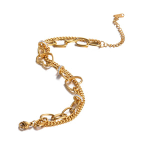 Stainless Steel Layered Heart Charm Bracelet for Women