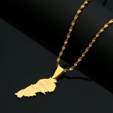 Lebanon Map Pendant Necklace Stainless Steel Patriotic Jewelry