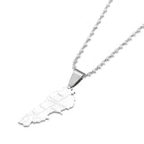 Lebanon Map Pendant Necklace Stainless Steel Patriotic Jewelry