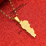 Lebanon Map Pendant Necklace Stainless Steel Patriotic Jewelry