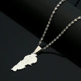 Lebanon Map Pendant Necklace Stainless Steel Patriotic Jewelry
