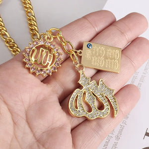 Islamic Allah Car Rear View Mirror Pendant Stainless Steel
