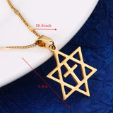Stainless Steel Star of David Cross Pendant Necklace