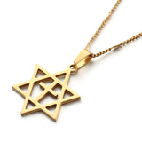 Stainless Steel Star of David Cross Pendant Necklace