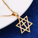 Stainless Steel Star of David Cross Pendant Necklace