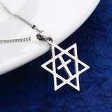 Stainless Steel Star of David Cross Pendant Necklace