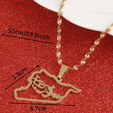 Syria Map Pendant Necklace, Stainless Steel