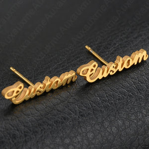 Stainless Steel Piercing DIY Name Letter Ear Studs Jewelry